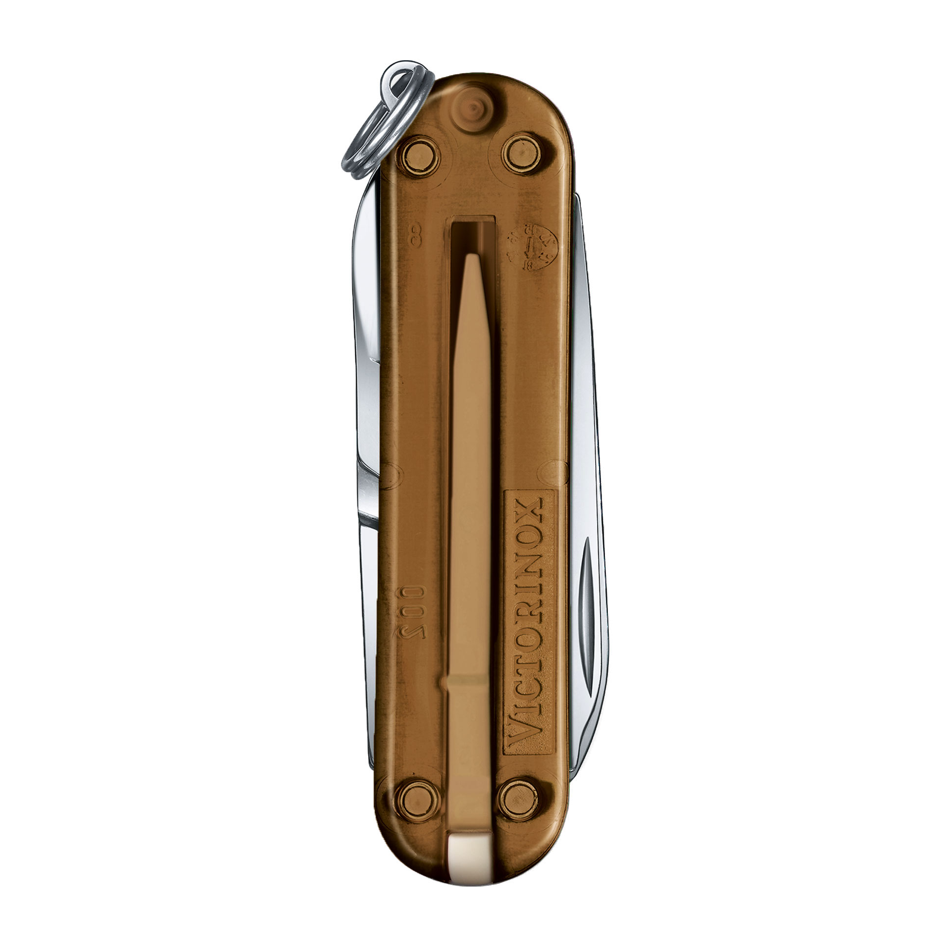 VICTORINOX Classic SD Taschenmesser mit 7 Funktionen 58mm transparent chocolate fudge