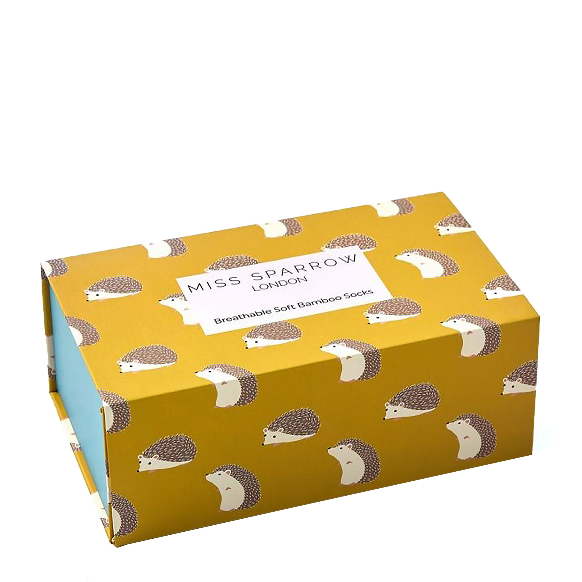 LEOKA Miss Sparrow Geschenkbox Bambus-Socken 3 Paar, One Size (37-41), Igel/Hedgehog