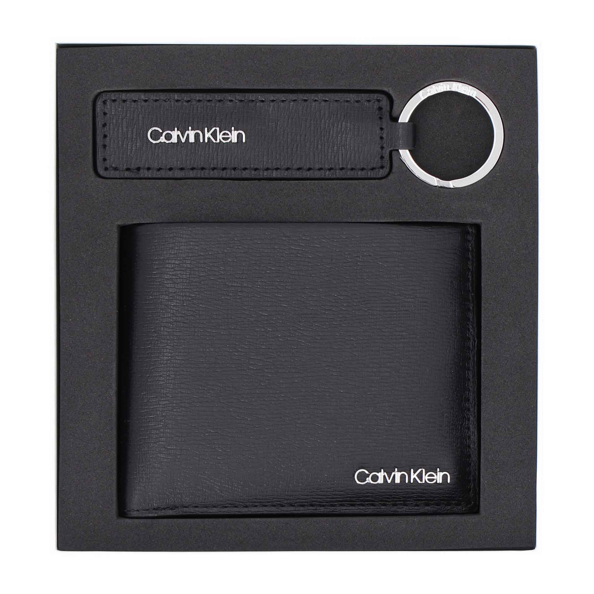 Calvin Klein Minimalism Geschenkset Herrengeldbörse mit Schlüsselanhänger black