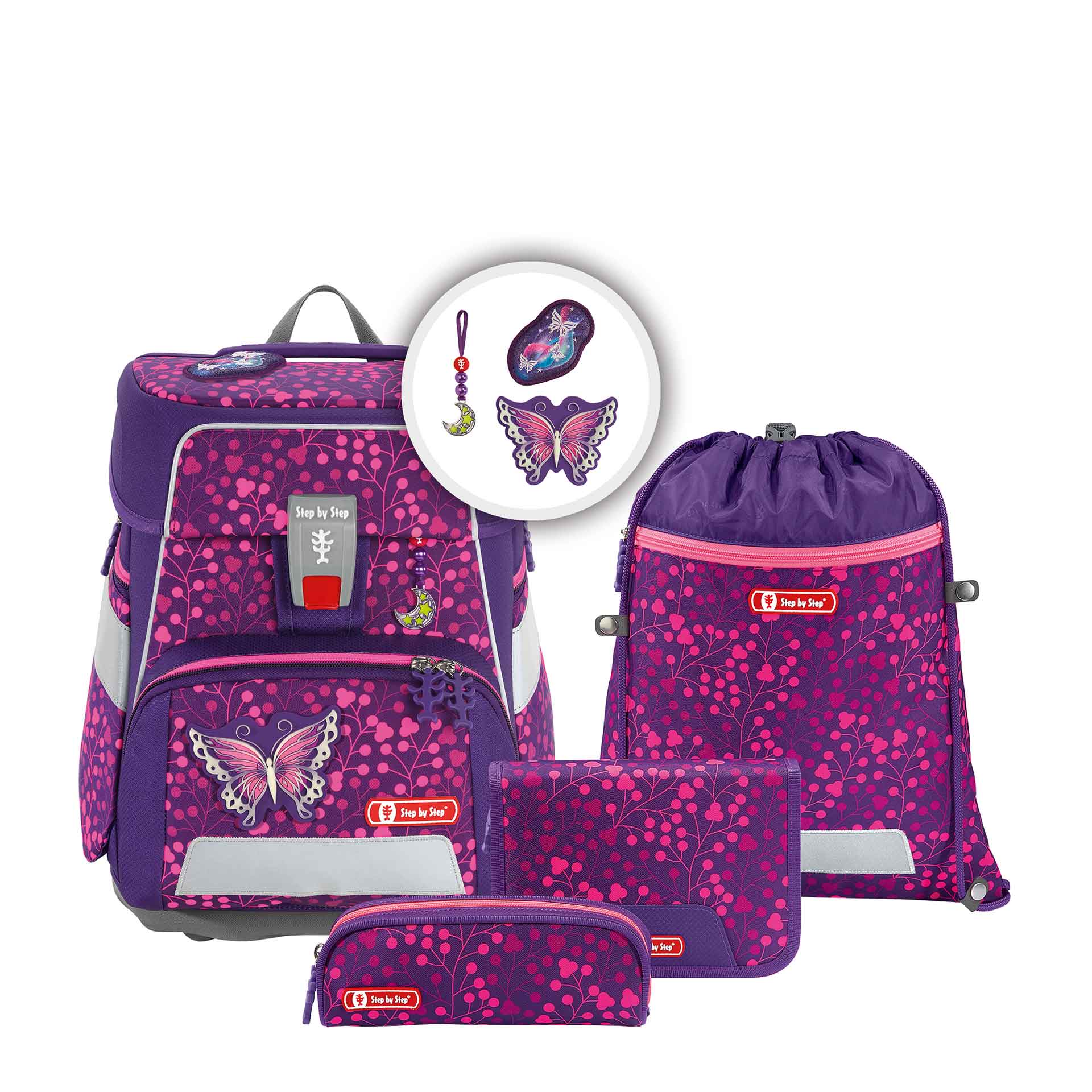 Step by Step Space Shine Special Edition Schulranzen Set  5-teilig Butterfly Night