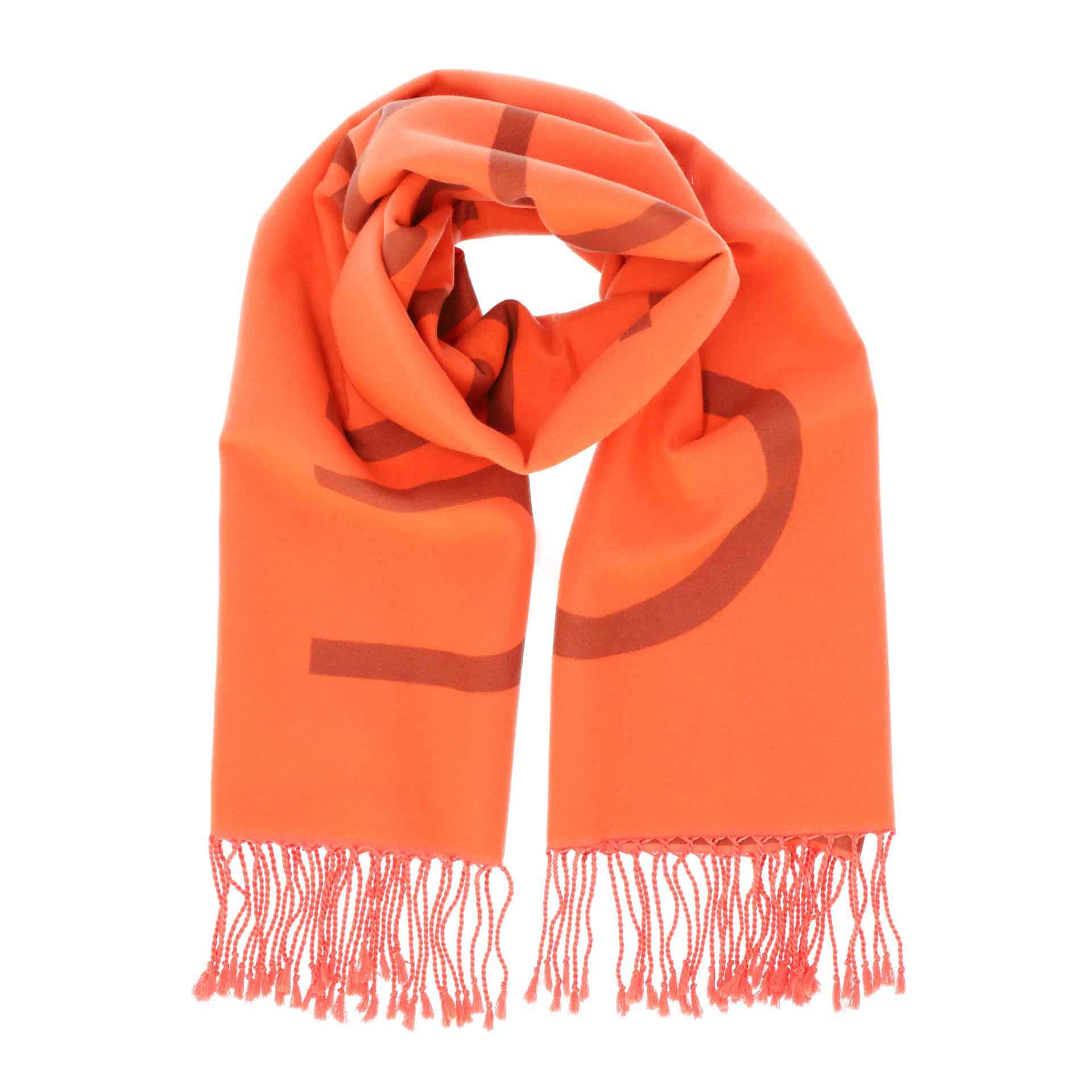 Calvin Klein Schal mit Logoaufdruck und Fransen deep orange