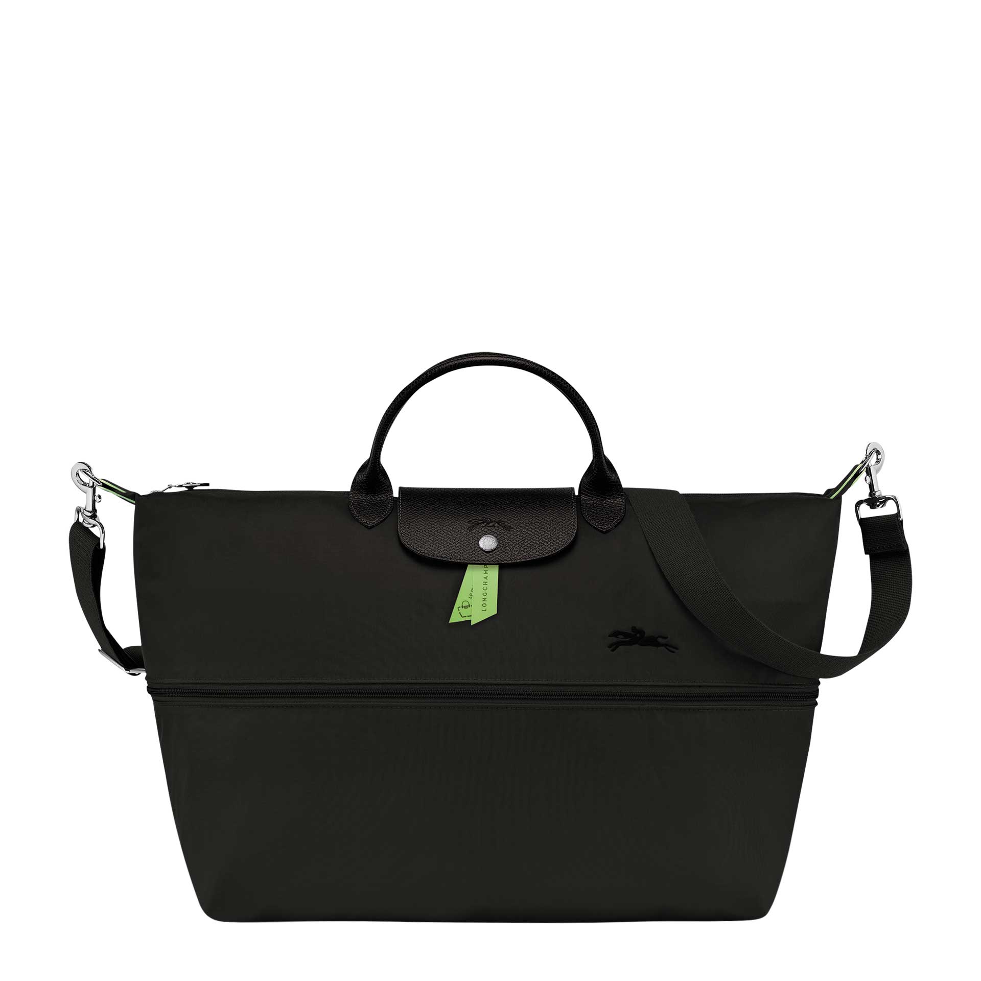 Longchamp Le Pliage Green Reisetasche erweiterbar black