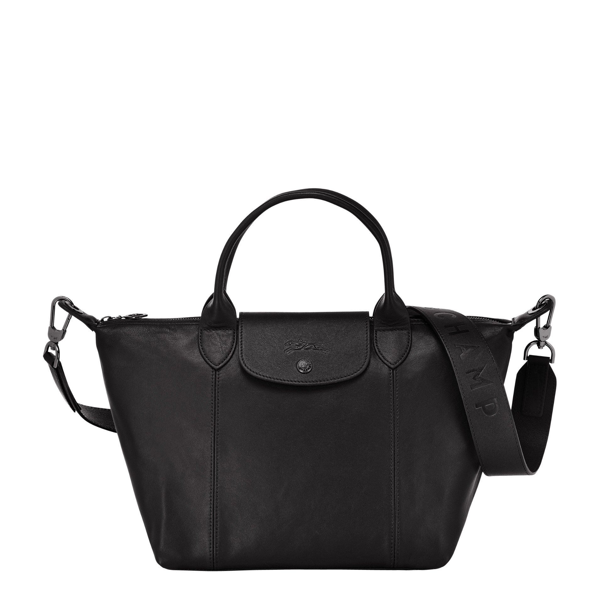 Longchamp Le Pliage Cuir Handtasche black