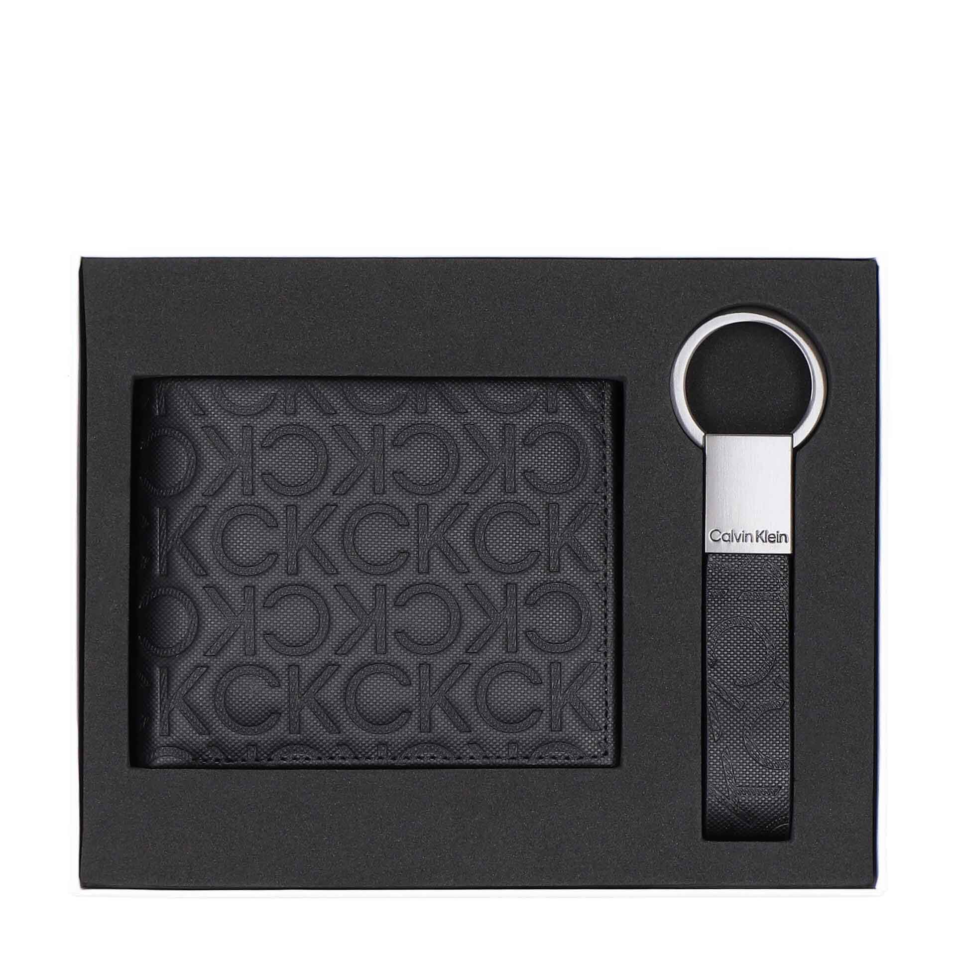 Calvin Klein Warmth Geschenkset Herrengeldbörse und Schlüsselanhänger black